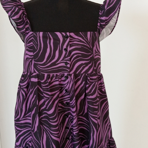 En Saison purple and black Tiger Tiered maxi dress - Picture 6 of 9